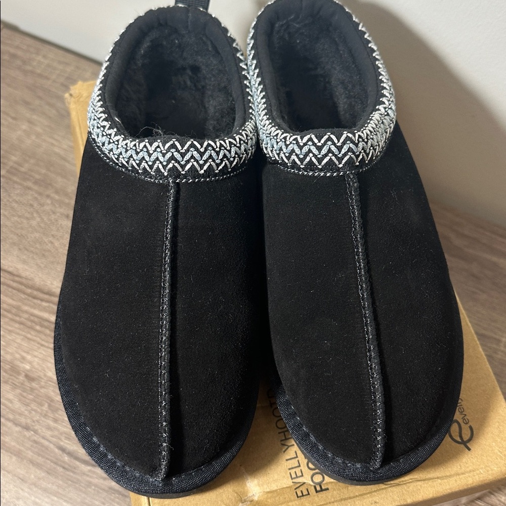 Leather Platform Clogs Black NWT - image 4